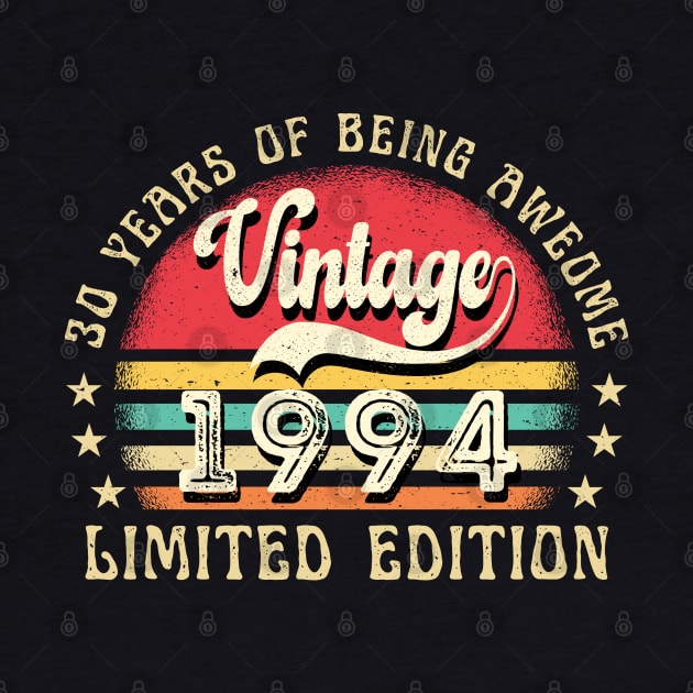 30 Years of Being Awesome Vintage 1994 Limited Edition 30th Birthday Gift by PopcornShow